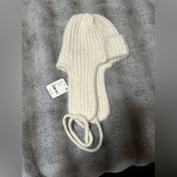 Free People Timber Fuzzy Knit Trapper Hat, Cream, One Size (v) - Picture 2 of 10